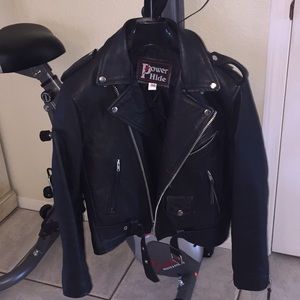 Black Leather Motorcycle Coat